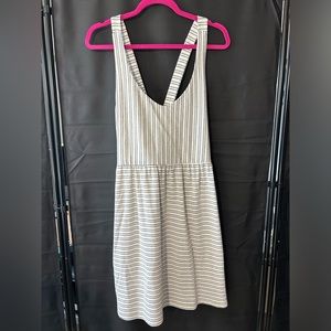 NWT LOFT Beach Cream/Black Striped Terry Dress, L